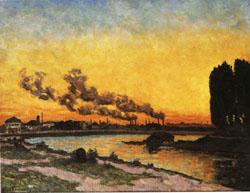 Armand Guillaumin Setting Sun at Ivry oil painting image